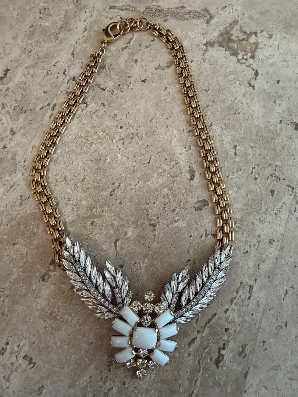 J. Crew x Lulu Frost Winged Glory Statement Necklace in White